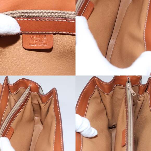 CELINE Macadam Canvas Hand Bag Beige Gold - Picture 12 of 13